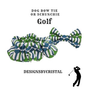 Pink Golf Themed Reversible Slip On or Snap On Cat or Dog Bandana Golf Themed Dog Bow Tie Golf Tee Dog Mom Scrunchie Bild 10