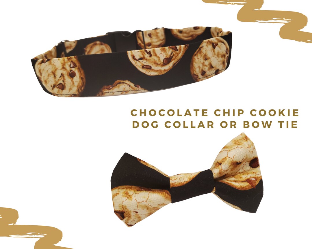 Chocolate Chip Cookie Dog Collar With Optional Bow Tie Cookie Dog Collar Cookie Dog Bow Tie Etsy