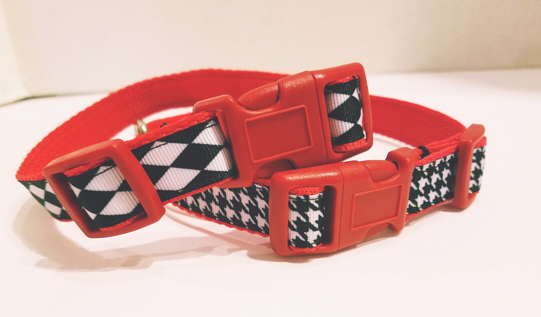Black and White Houndstooth Dog Collar Black and White Etsy