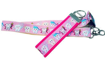 Pink Dental Lanyard - Dental Badge Holder or Keychain - Dental Student Graduation Gift - Dental Office Staff Gifts