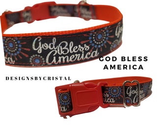 God Bless America Dog Collar