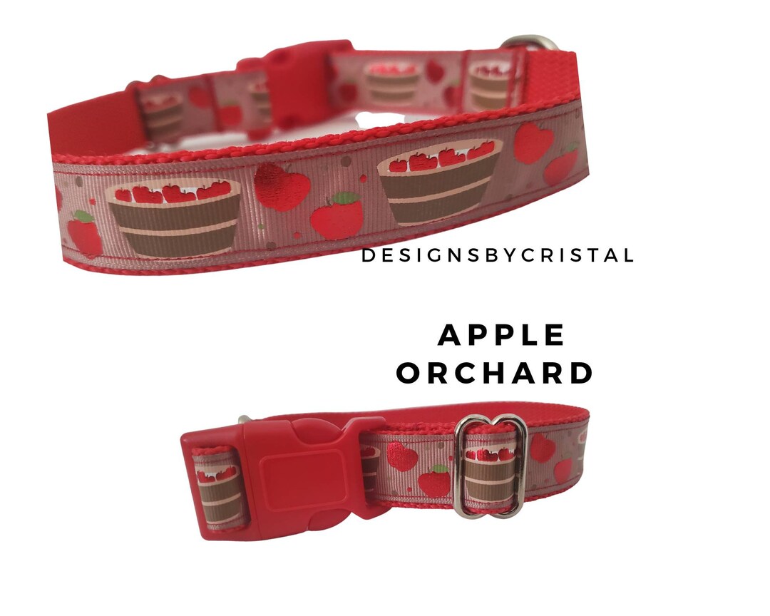 Apple Dog Collar in Brown Fall Dog Collar in Beige Etsy