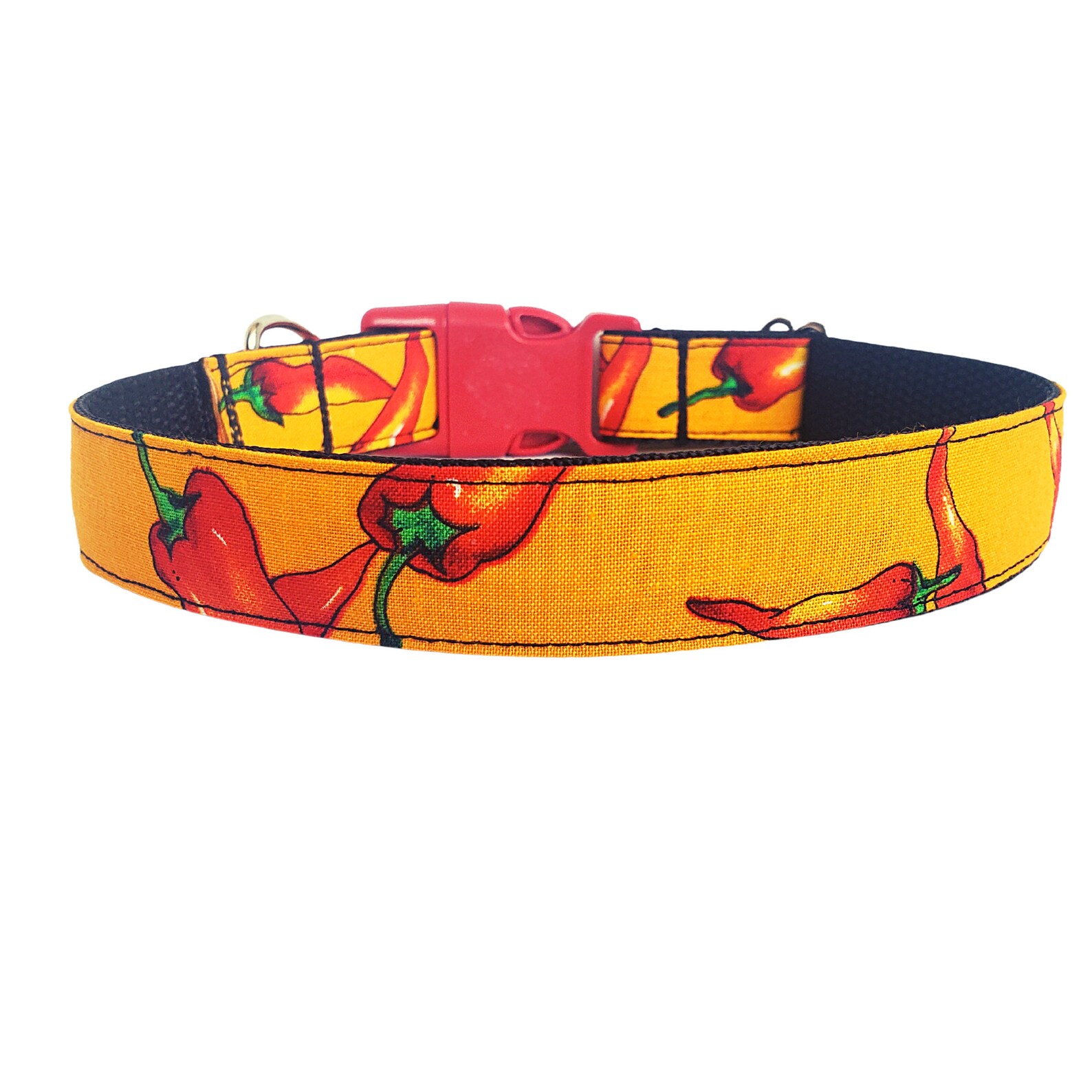 Chili Peppers Themed Dog Collar in Two Colors Snap on or Etsy