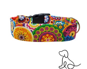 Geometric Circles Dog Collar or Dog Collar Flower