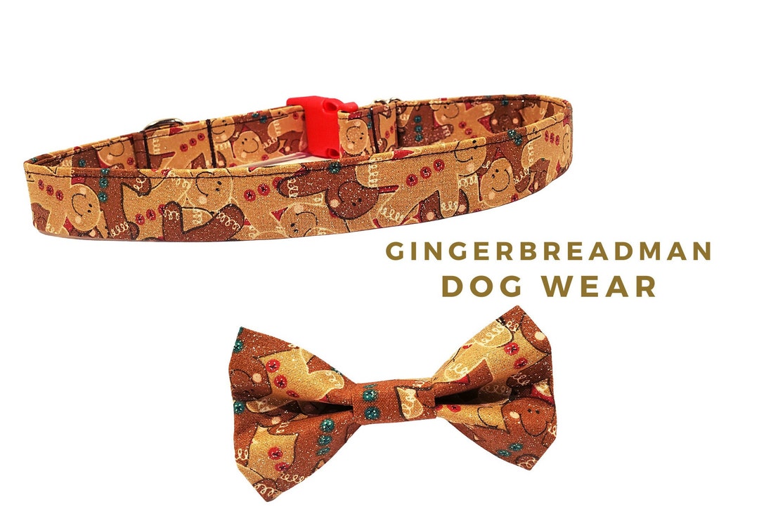 Gingerbread Man Dog Collar Bow Tie Etsy