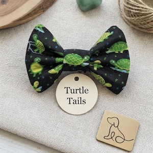 Paws and Shells: Turtle Vibes Dog Collar or Bow Tie