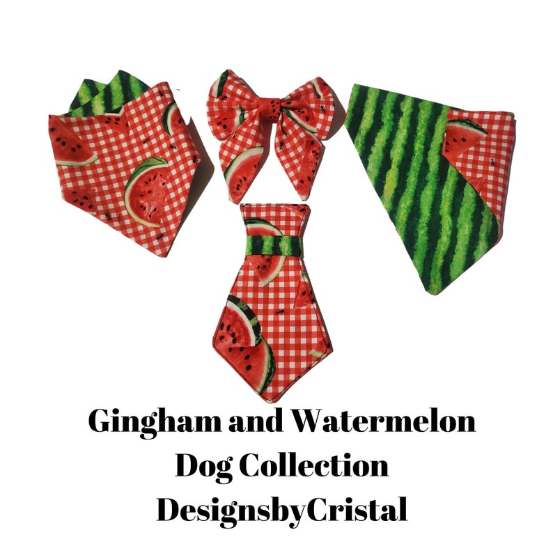Gingham Watermelon Dog Collection Summer Pet Wear Etsy