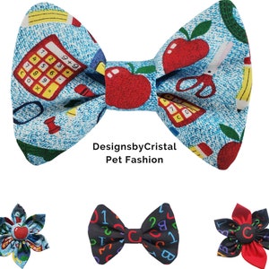 Classroom Cutie School Themed Cat or Dog Bow Tie - Dog Collar Flower - Cat Bow Tie