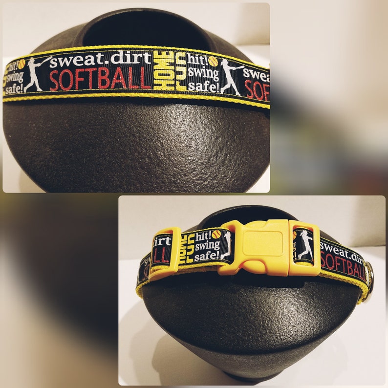 Softball Dog Collar Sports Dog Collar Etsy
