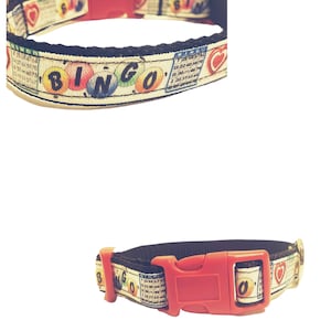 Collier pour chien sur le thème du bingo d'une largeur de 3/4 po.