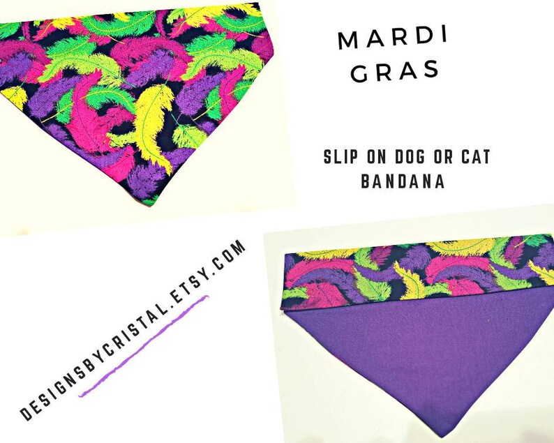 mardi gras dog bandana
