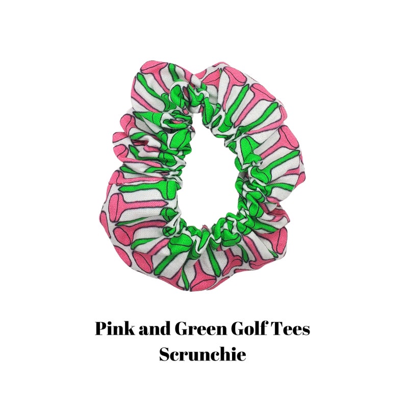 Pink Golf Themed Reversible Slip On or Snap On Cat or Dog Bandana Golf Themed Dog Bow Tie Golf Tee Dog Mom Scrunchie Bild 8