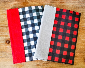 Plaid Themed Felt Book Covers - Book Accessories