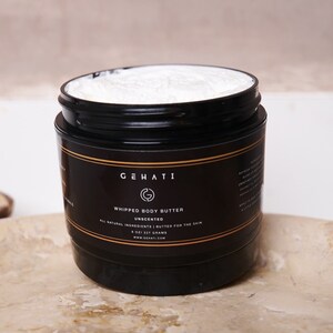 Unscented Whipped Body Butter, Body Cream, Natural Shea Butter, Organic Body Moisturizer, Skin Care, Coconut Oil, Christmas Gift, GEHATI