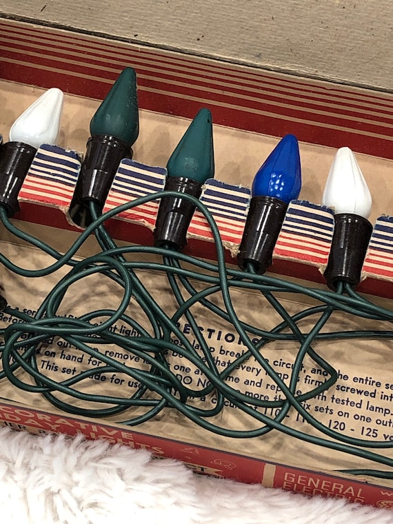 Vintage General Electric Christmas Lights Vintage Decorative Etsy