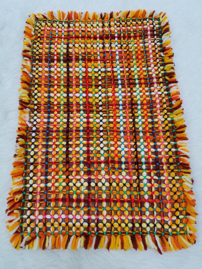 Woven yarn placemat woven yarn doilie Etsy