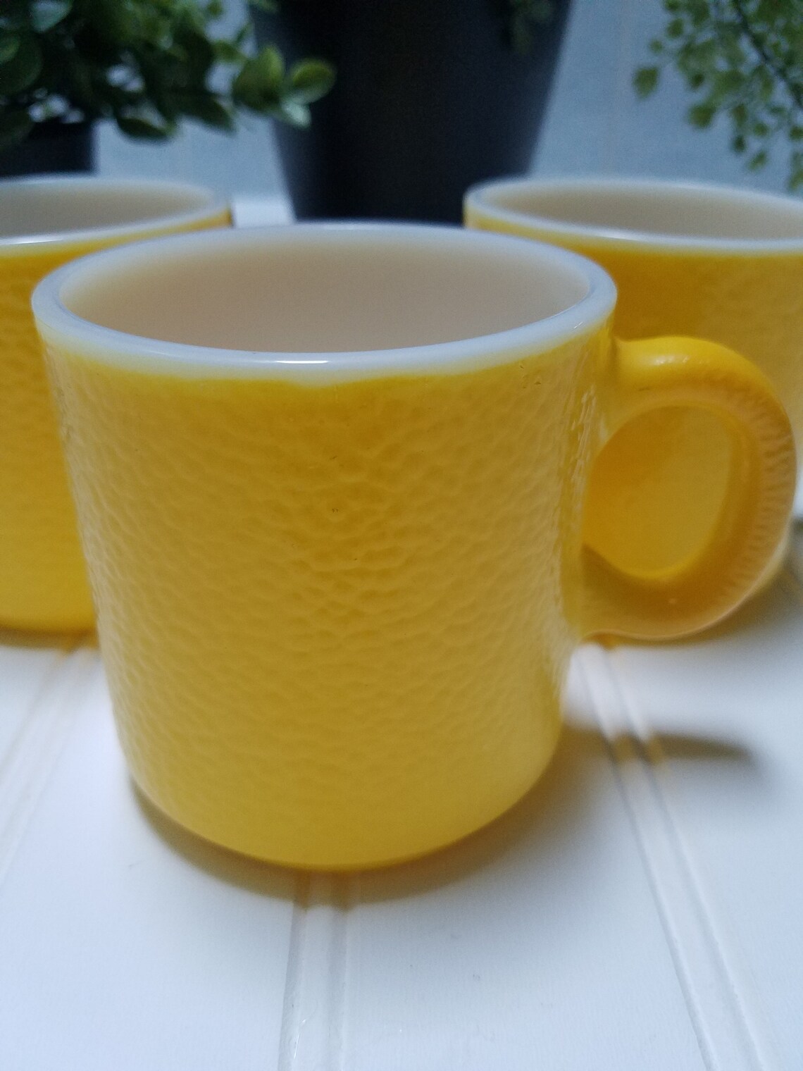 Vintage Cups Yellow Cups Coffee Cups Vintage Drinkware Etsy