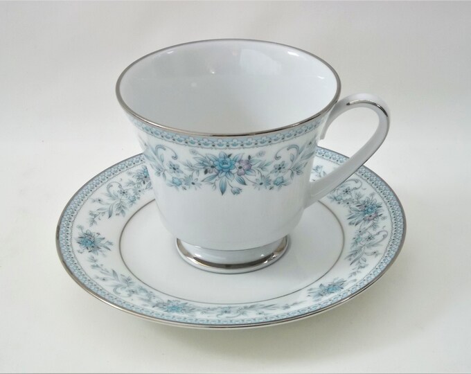 Vintage Noritake Contemporary Fine China Blue Hill Teacup/saucer Sets