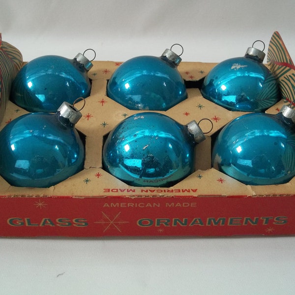 Blue Mercury Glass Etsy