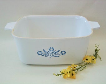 Vintage Corning Ware Blue Cornflower P-4-B Loaf Pan, No Lid