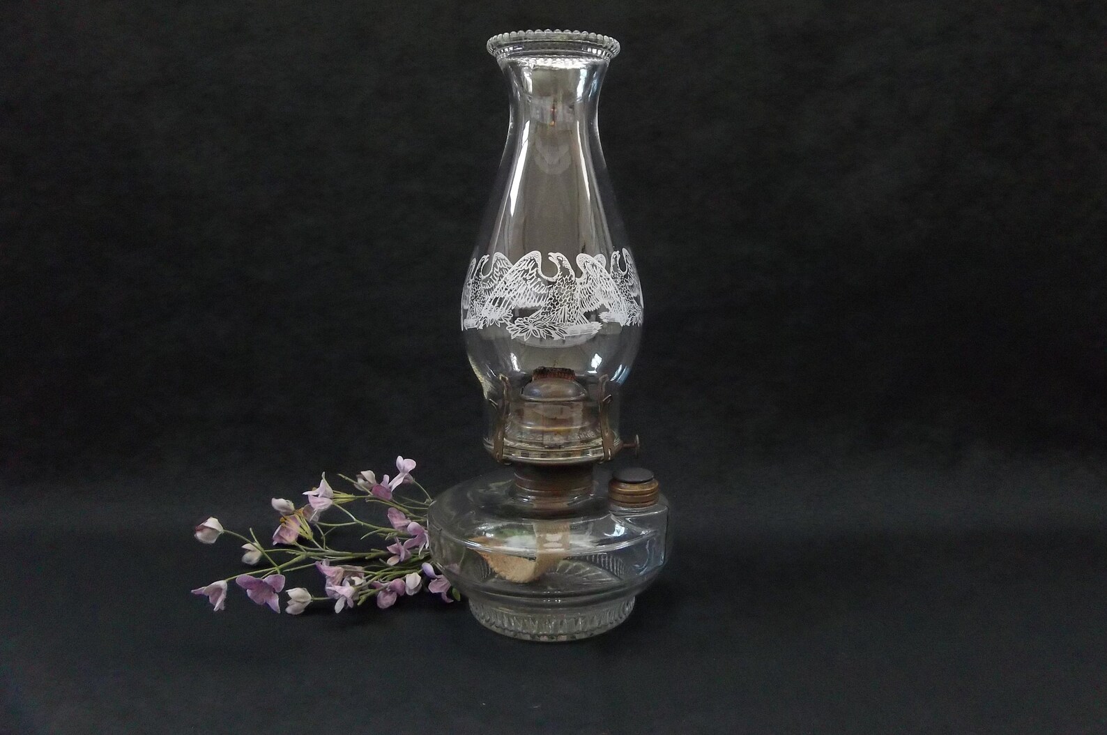 Vintage Queen Anne No. 2 Oil Burning Lamp Clear Glass Etsy