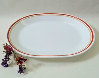 Vintage Corning Ware Cinnamon Stripe Serving Platter, Corelle, EXCELLENT CONDITION