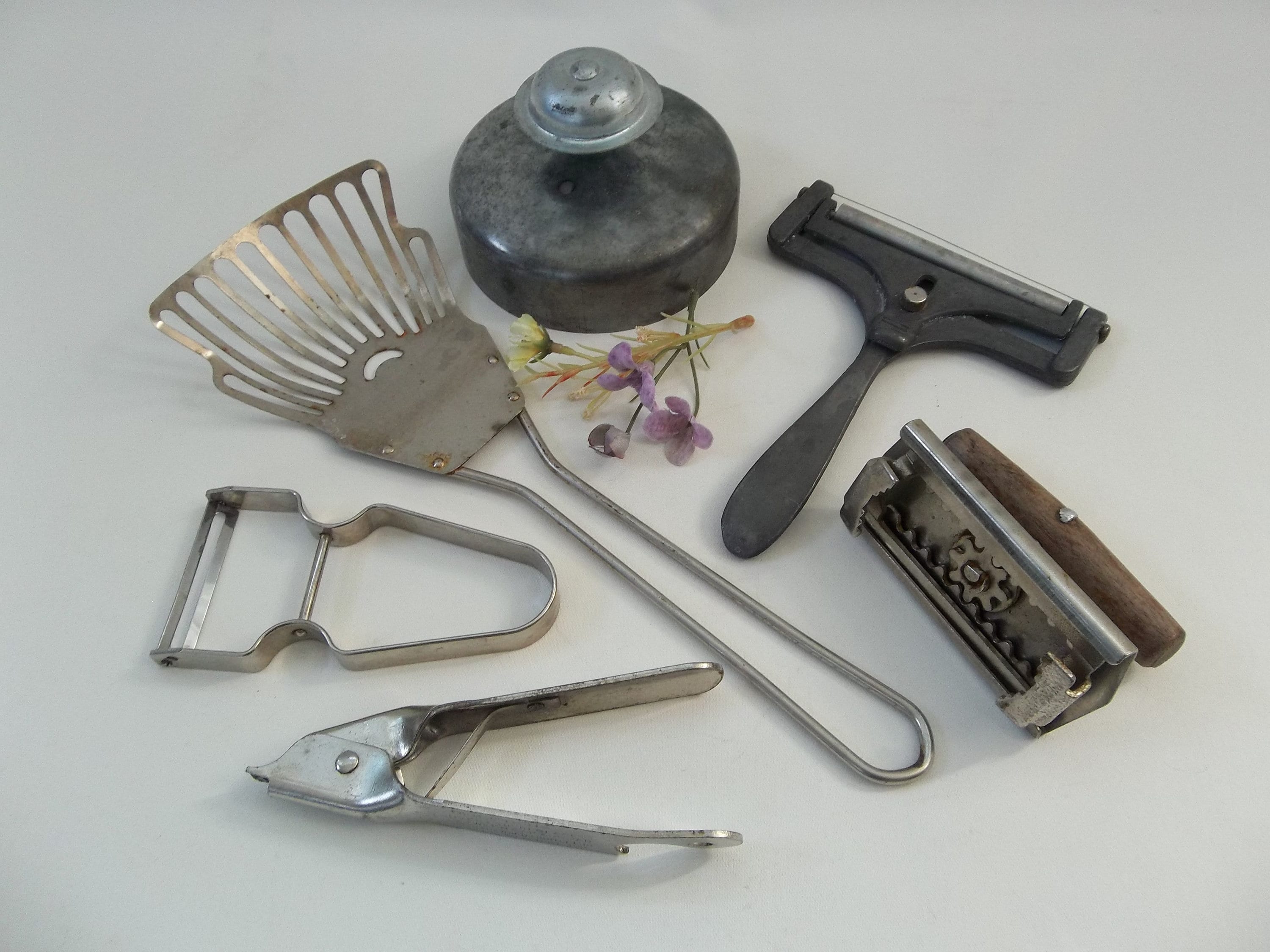 Vintage Set of Six Antique Kitchen Gadgets, Cheese Slicer Vintage Set of Six Antique Kitchen Gadgets, Cheese Slicer