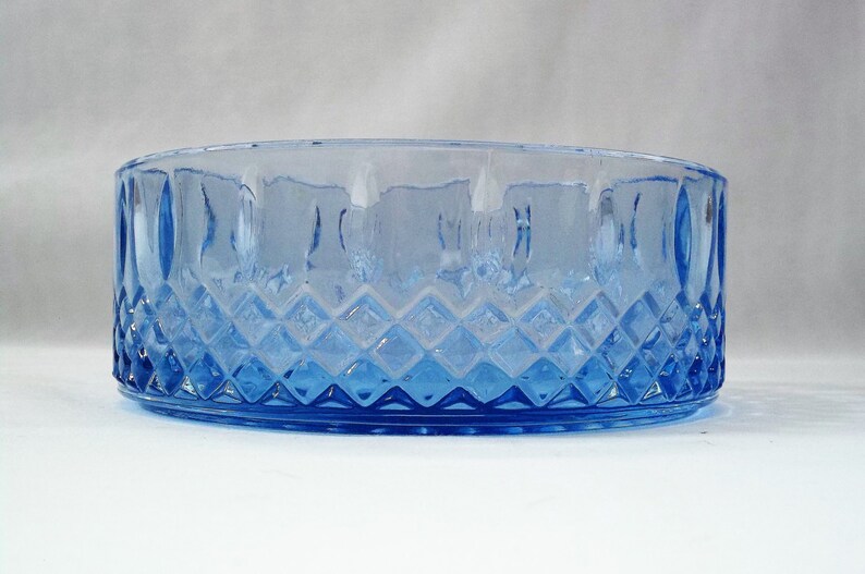 Vintage Light Blue Pressed Glass Candy Dish With Star And Diamond Pattern Collectible Blue Glass Trinket Dish Indiana Glass Co Nut Dish Dining Serving Home Living