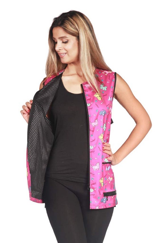 Ladybird Line 704 Pink Dog Design Waterproof Grooming Vest
