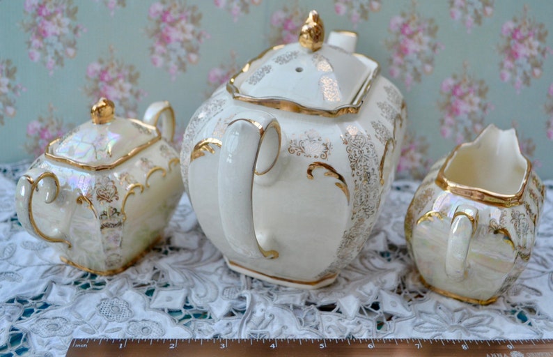 SALE Sadler Teapot Tea Set Full Size Teapot Sugar Bowl Milk Etsy