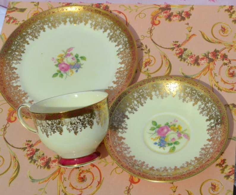 Collingwood Tea Trio Tea Cup Saucer Tea Plate Vintage Etsy