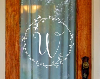 Front Door Decal, Family Monogram, Personalized Storm Door Decal, Custom Family Wall Decal, Front Door Monogram