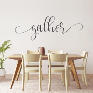 Gather Vinyl Wall Decal, Living Room Decor, Dining Room Decor, Gather Living Room Decal, Farmhouse Gather Decor, Thanksgiving Decal