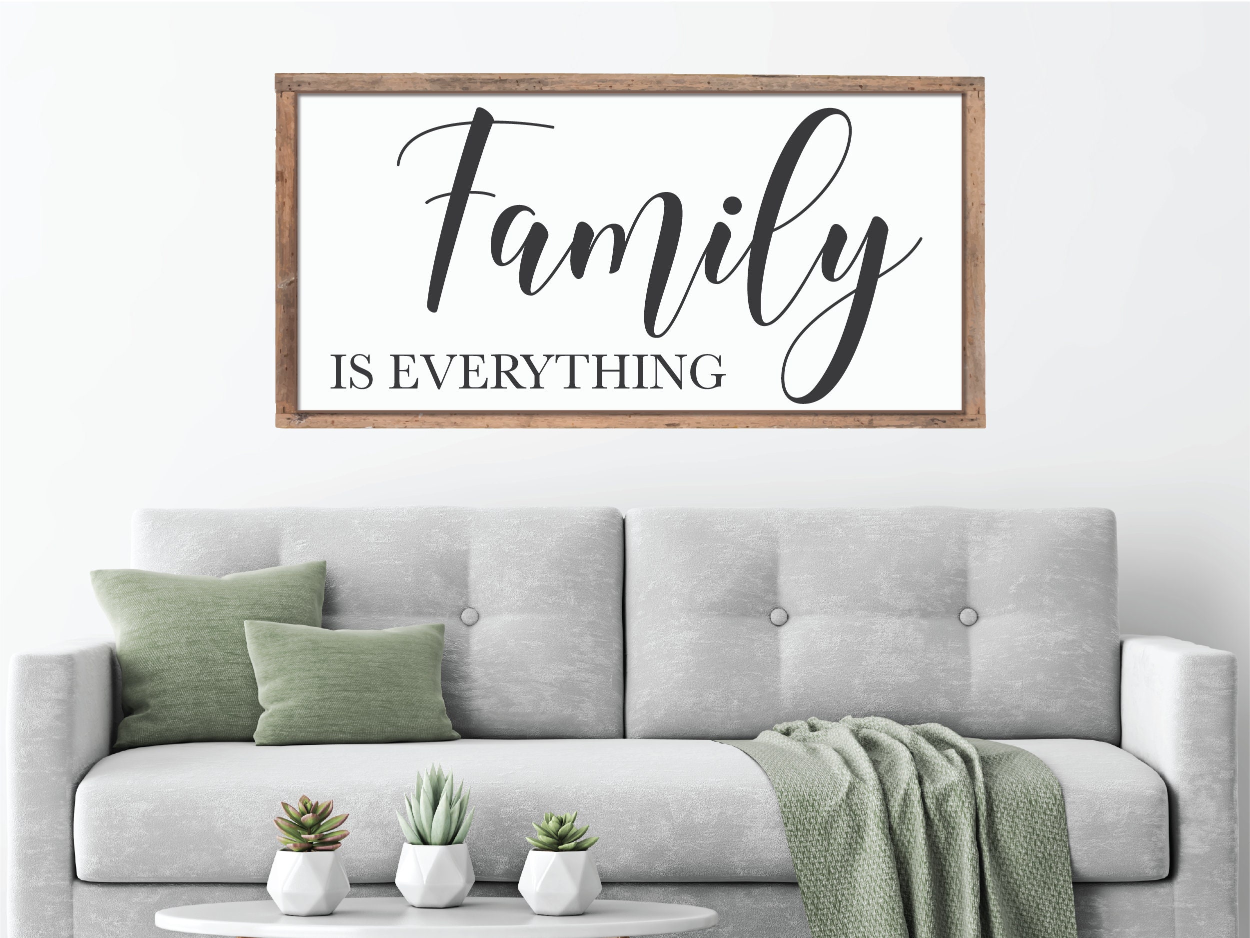Family Is Everything Modern Farmhouse Framed Wood Sign | Etsy