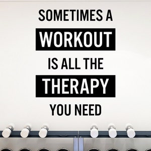 Gym Wall Decal for Home Gym | Inspirational Workout Gym Decal | Athlete Quote Poster for Fitness Center | Weight lifting training
