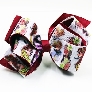 Handmade Hairbow, Princess Ribbon Bow, Iconic Character Hairclip, Hair Accessories for Girls,  Birthday & Holiday Gifts, Grosgrain Hairbow