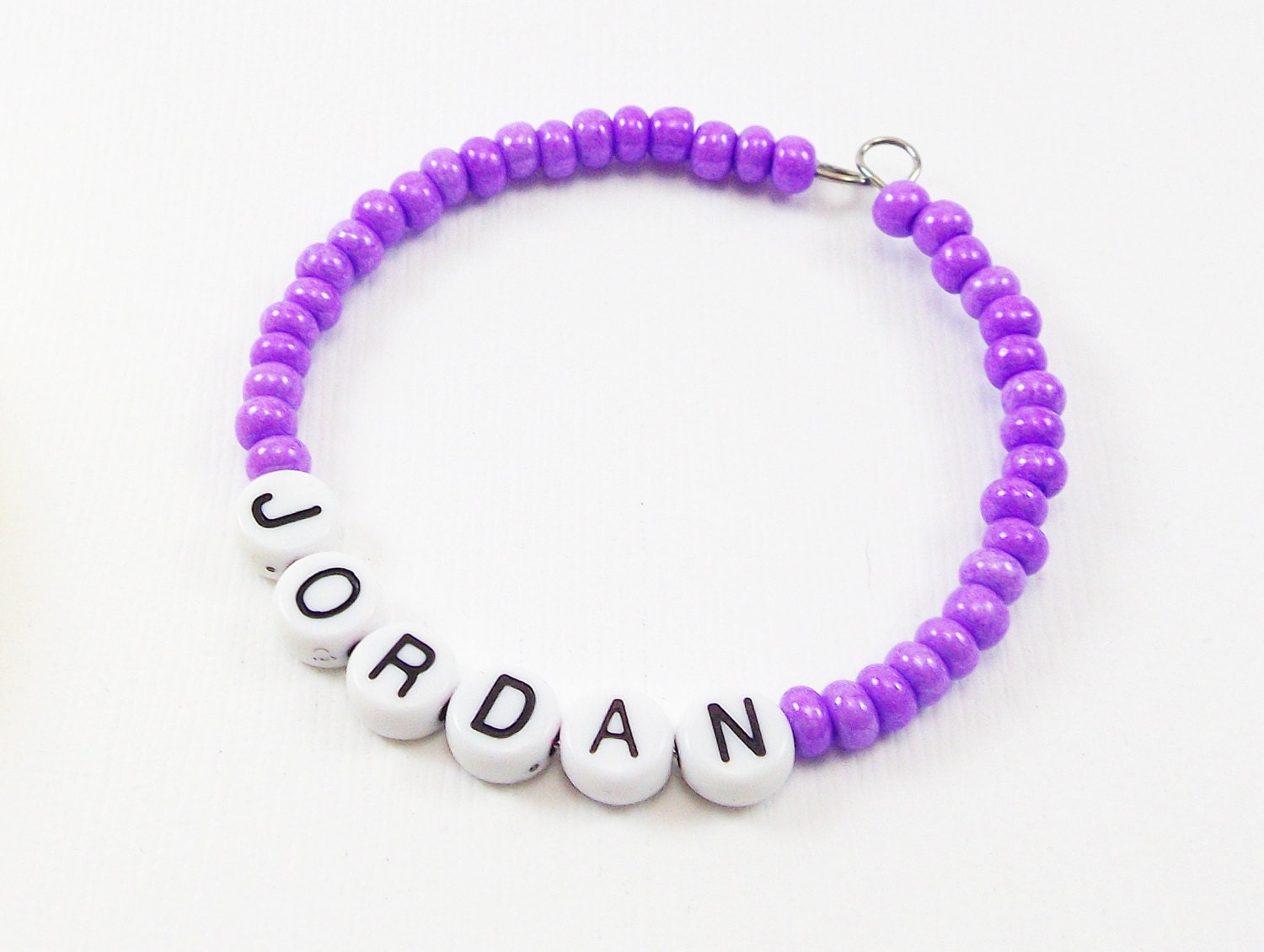 Purple Name Bracelet Custom Memory Wire Wrap Bracelets Etsy