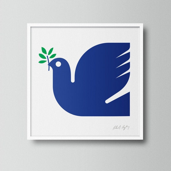 Love Dove Print by Patrick Murphy, Screenprint, Bird, Modern, Wall art, Home