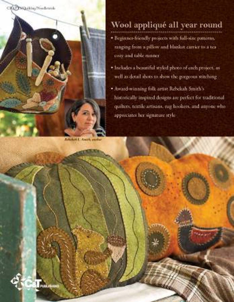 Season of Wool Applique Folk Art Wool Applique Pattern Book