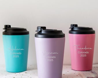 Personalized Coffee Mug, Travel Mug, Insulated Engraved Cup, Custom Tumblers, Stainless Steel Mug, Gift for Her, Bridesmaid Tumbler 25070301