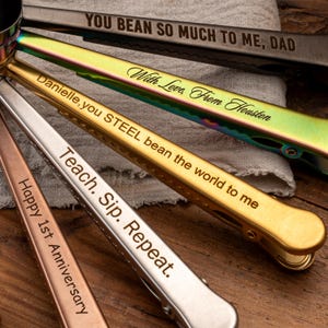 Personalized Engraved Coffee Scoop With Bag Clip Custom Stainless Steel Coffee Scoop Unique Coffee Lover Gift for Him Her LXY1607 image 10