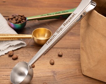 Personalized Engraved Coffee Spoons with Clip Retirement Gift For Teacher Back To School Teacher Gift LXY1607
