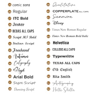 May include: A white background displays a list of font styles in black. The fonts include "comic sans", "Regular", "ITC Bold", "Jester", "BEBAS ALL CAPS", "Script MT Bold", "Italian Script", "Freehand", "Autumn", "Caligraphy", "Hugh", "Arial Bold", "Segoe Script", "Dancing Script", "Qualitative", "COPPERPLATE ALL CAPS", "Sunmora", "Disney", "Times New Roman Regular", "Times New Roman Bold Italic", "Helvetica", "COLLEGE ALL CAPS", "Typewritte", "TEXAS ALL CAPS", "Old English", "Rita Smith", "Autography", and "Hello Shilla".