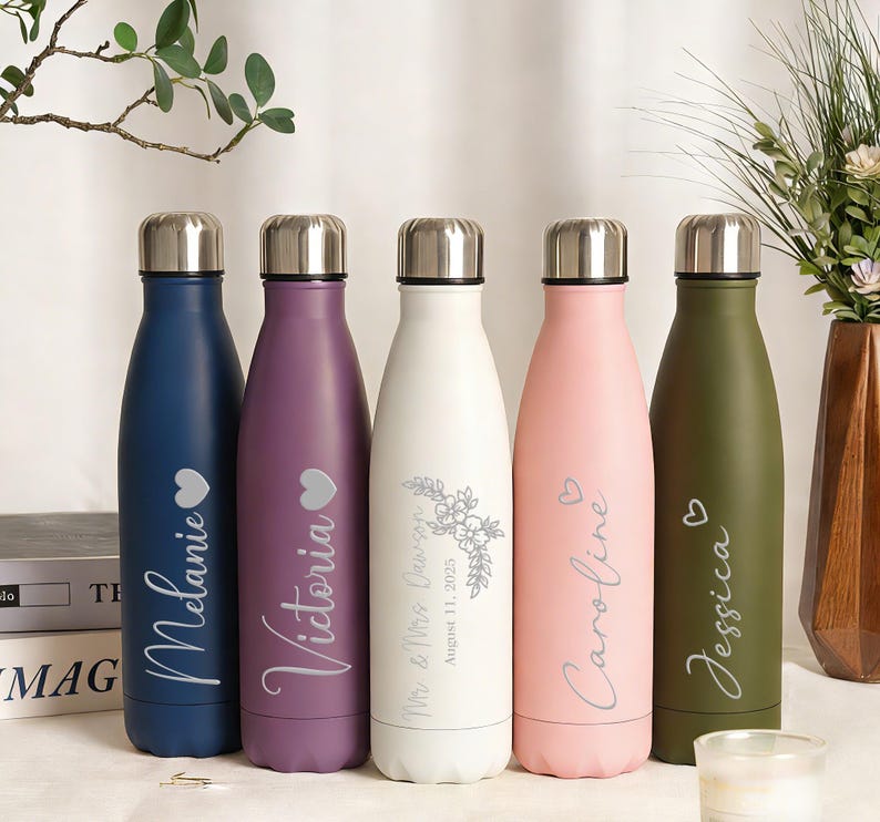 Laser Engraved Water Bottle Insulated Drinking Bottle Personalized Travel Accessories Stainless Steel Bottle Vacation Tumbler 25081802 image 4