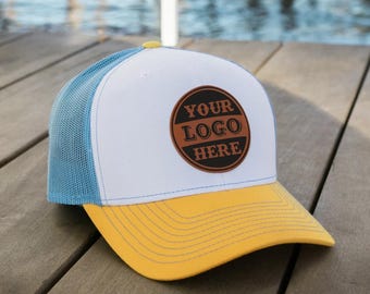 Custom Leather Patch Hat Customized Trucker caps Leather Patch Cap Snapback Hat Personalized Mens Hats Gift for dad 24112601