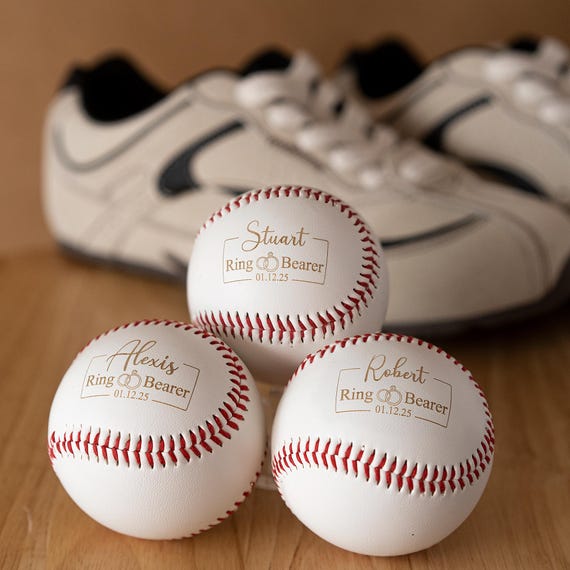 Ring Bearer Baseball Engraved Baseball Gift for Groomsmen Personalized Gift for Him Ring Security Gift Junior Groomsman Proposal 25070902