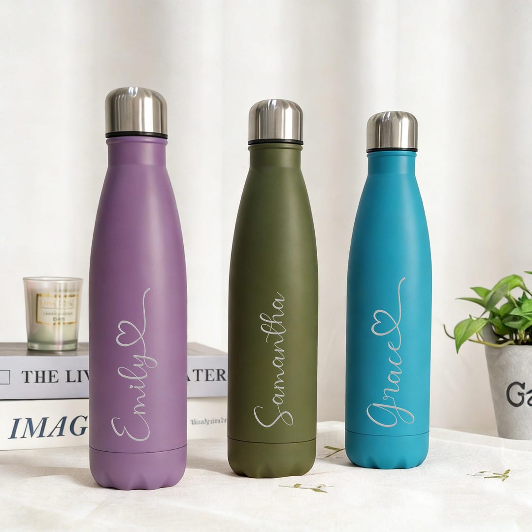 Laser Engraved Water Bottle Insulated Drinking Bottle Personalized Travel Accessories Stai