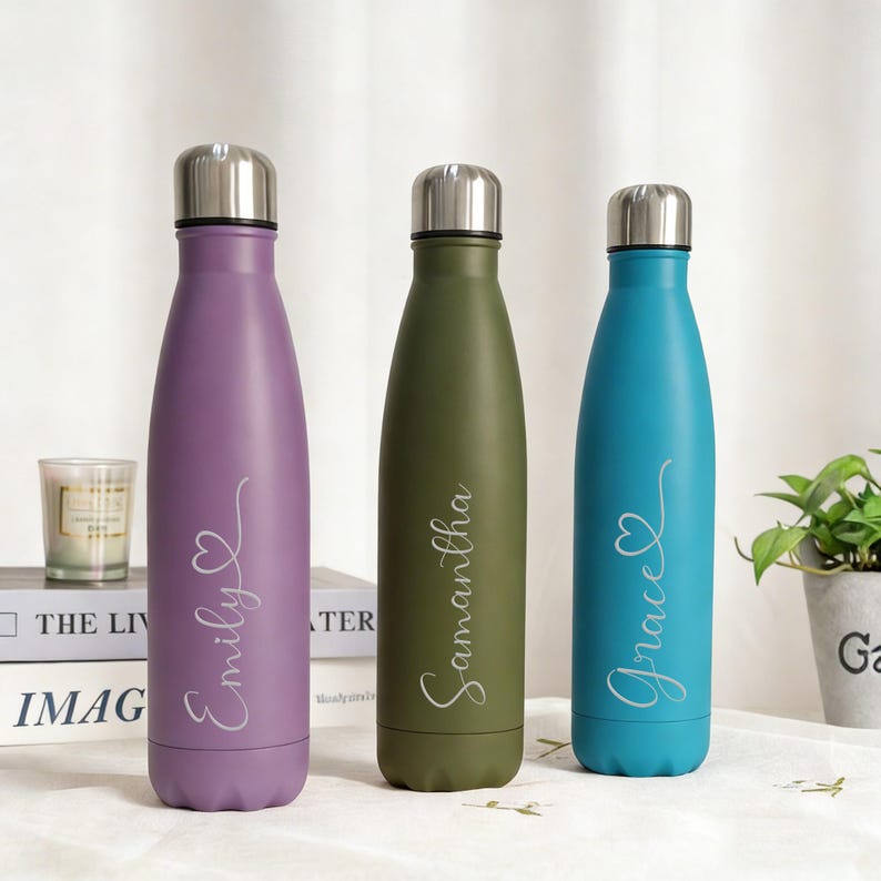 Laser Engraved Water Bottle Insulated Drinking Bottle Personalized Travel Accessories Stainless Steel Bottle Vacation Tumbler 25081802 image 1