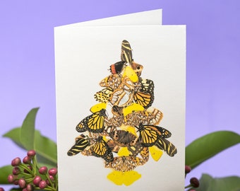 Butterfly Christmas Tree Greeting Card