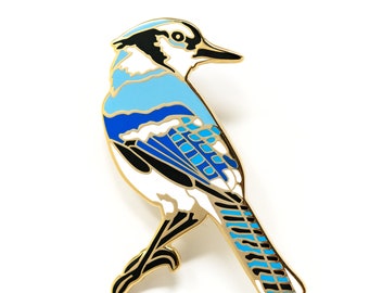 Blue Jay Hard Enamel Pin Bird Brooch Birder Gifts Gifts For Him Unisex Gift Bird Lapel Pin Birds of North America Wearable Art